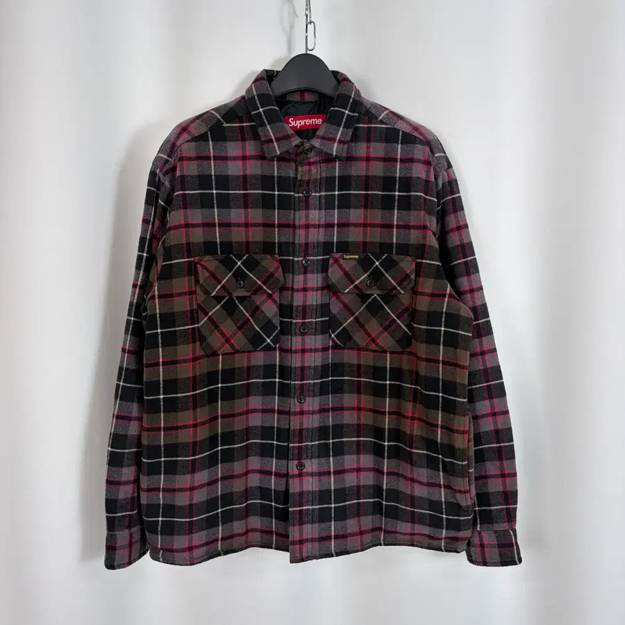 821) Supream 슈프림 24fw 퀄티드 체크 셔츠자켓