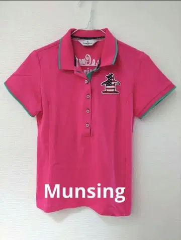 Munsing 여성용 골프 웨어 반팔 피케 셔츠 핑크