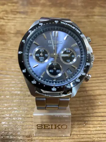SEIKO 크로노그래프 손목시계 블루 그레이