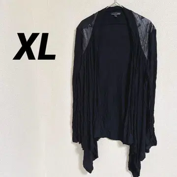 블랙 긴팔 가디건 [ XL ] 버튼 없음 경량 소재 긴팔 봄/여름/가을 멋스러운