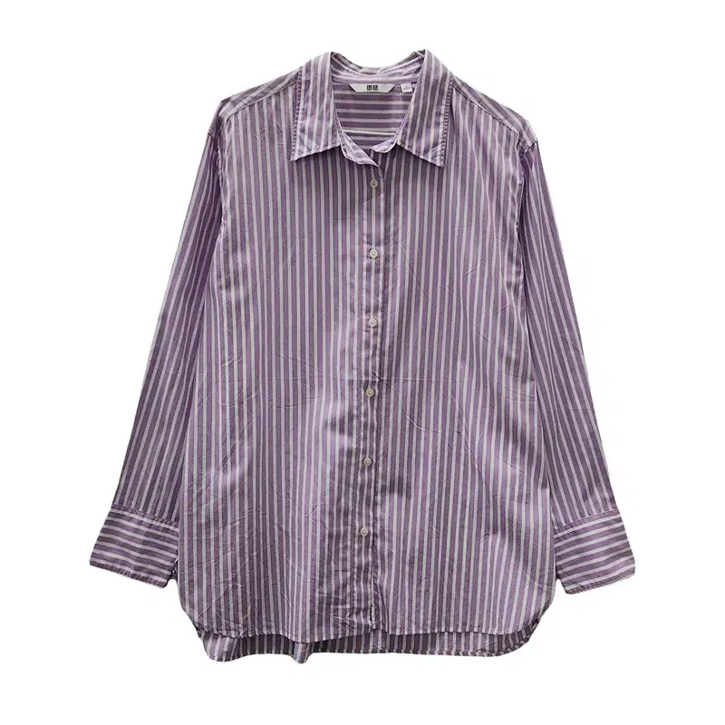 UNIQLO 유니클로 라이트퍼플 스트라이프 셔츠 L