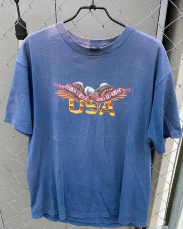 할리데이비슨 티셔츠 USA제 1997년제 소매, 밑단, 싱글