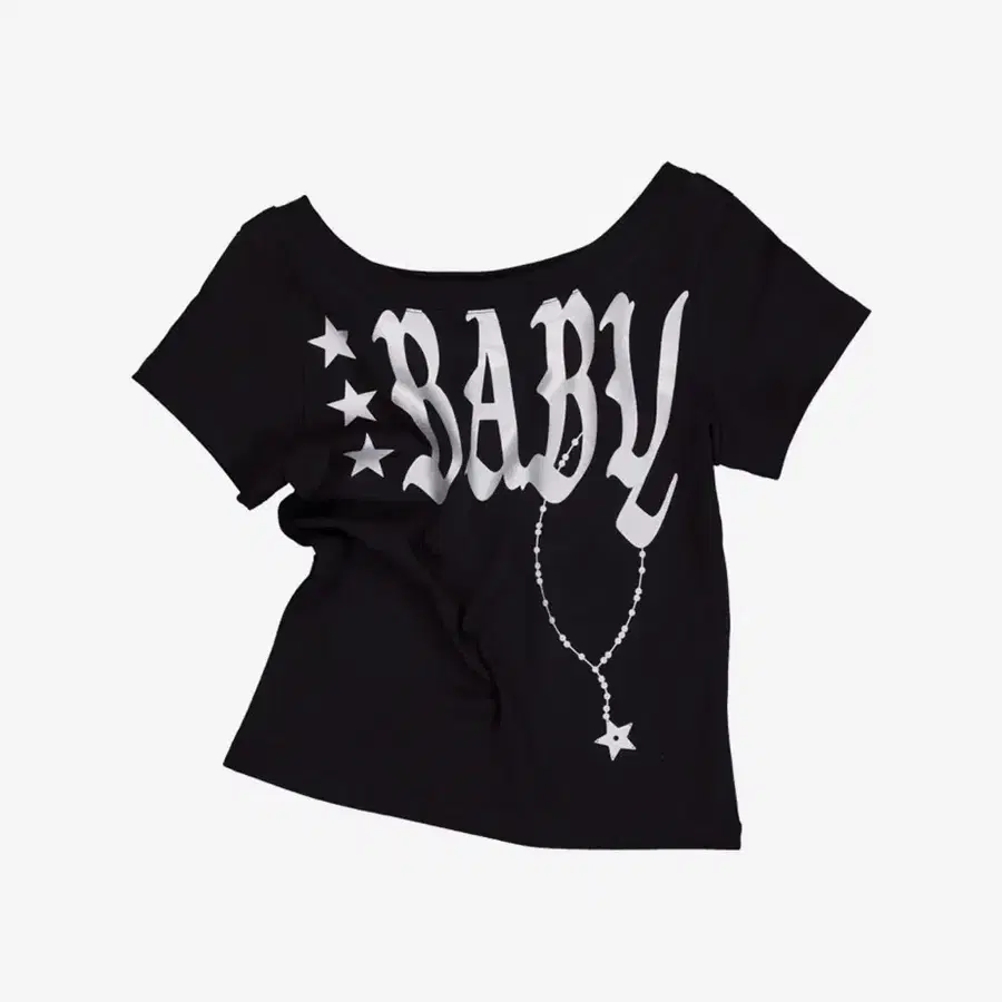 셋업이엑스이 BABY WIDE NECK TOP / BLACK