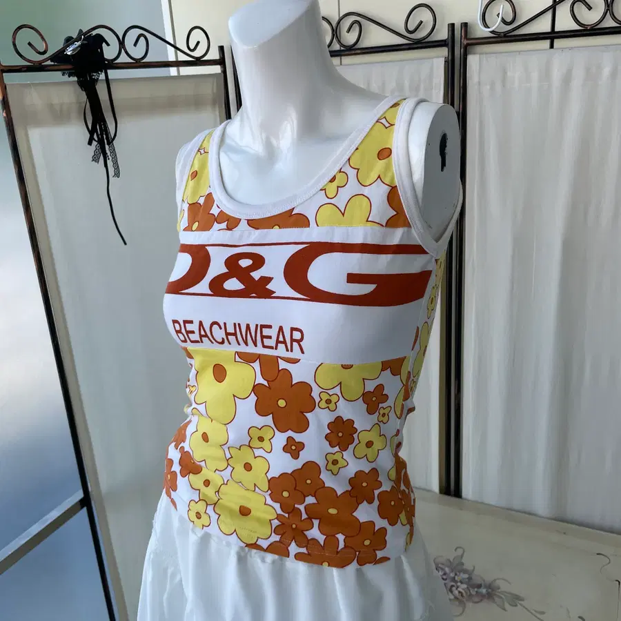 Dolce & Gabbana peach floral sleeveless