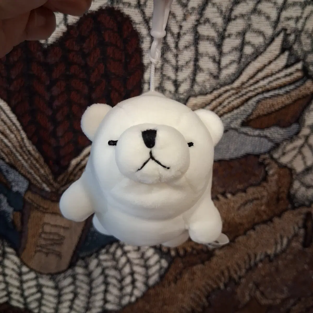 모찌모찌 꿀잠 흰곰 인형 키링