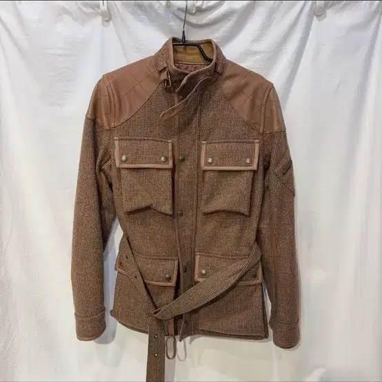 폴로 랄프로렌 우먼스 카프스킨 울 벨티드 자켓