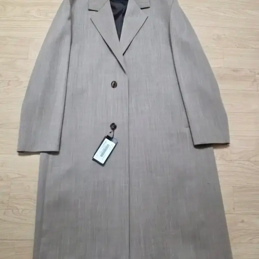 질스튜어트뉴욕 이태리 PURE VIRGIN WOOL 싱글 롱코트 L 105 정가 94만원 웜 그레이지 새제품