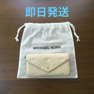 정품 MICHAEL KORS 화이트 버튼 타입 장지갑