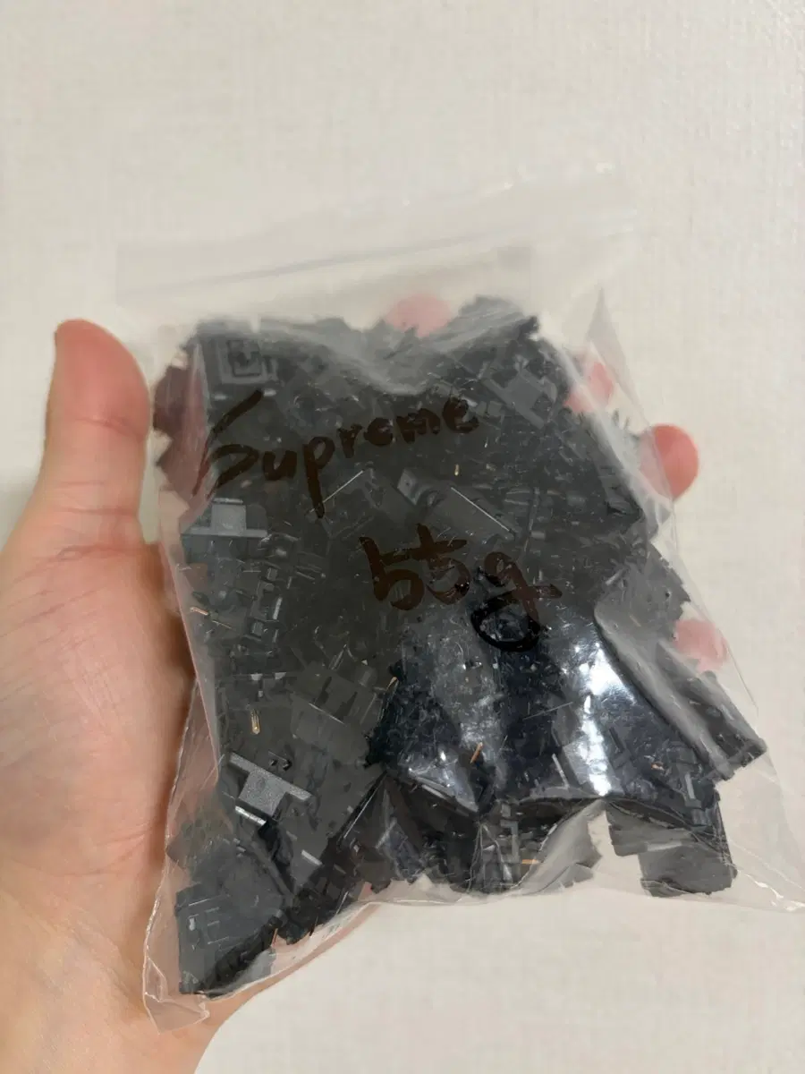 [공방작업] MX2A 사신흑 수제 윤활 5핀 스위치 Supreme / 55g / TX(화이트) 필름 90개