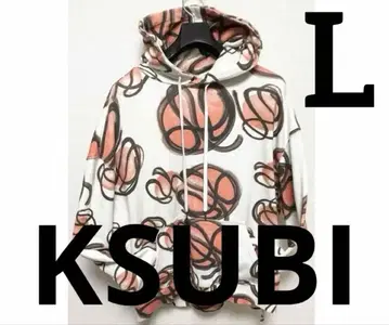 KSUBI(스비) 농구공 패턴 후드티 L HIPHOP 스트릿 래퍼