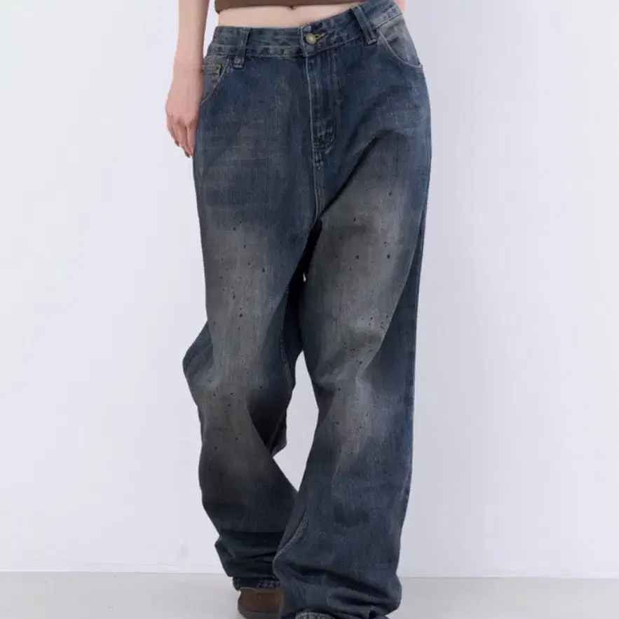 로웨어 dust oil washing denim pants
