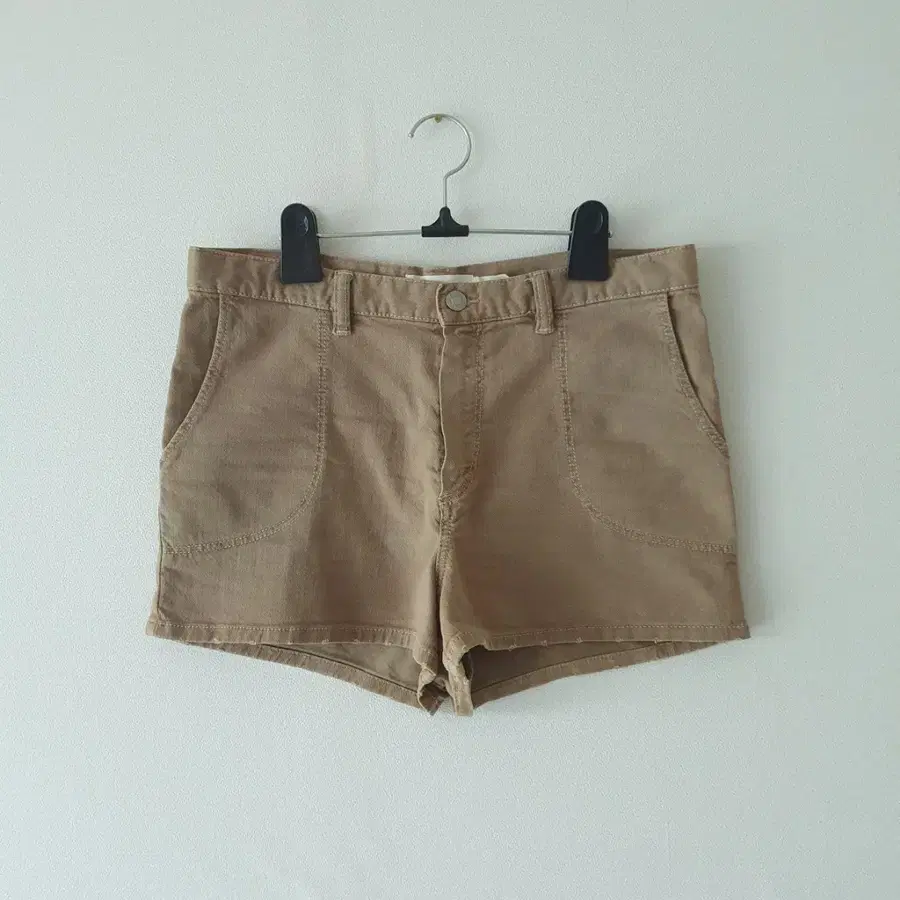 이자벨마랑 카키 데님 쇼츠 면 반바지 36사이즈