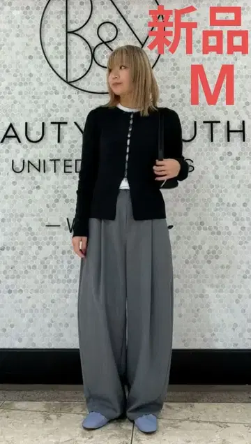 UNITED ARROWS 커비 와이드 슬랙스 그레이