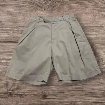 새상품급 size 2 HERILL H.L. 하프 팬츠 베이지 원턱 와이드