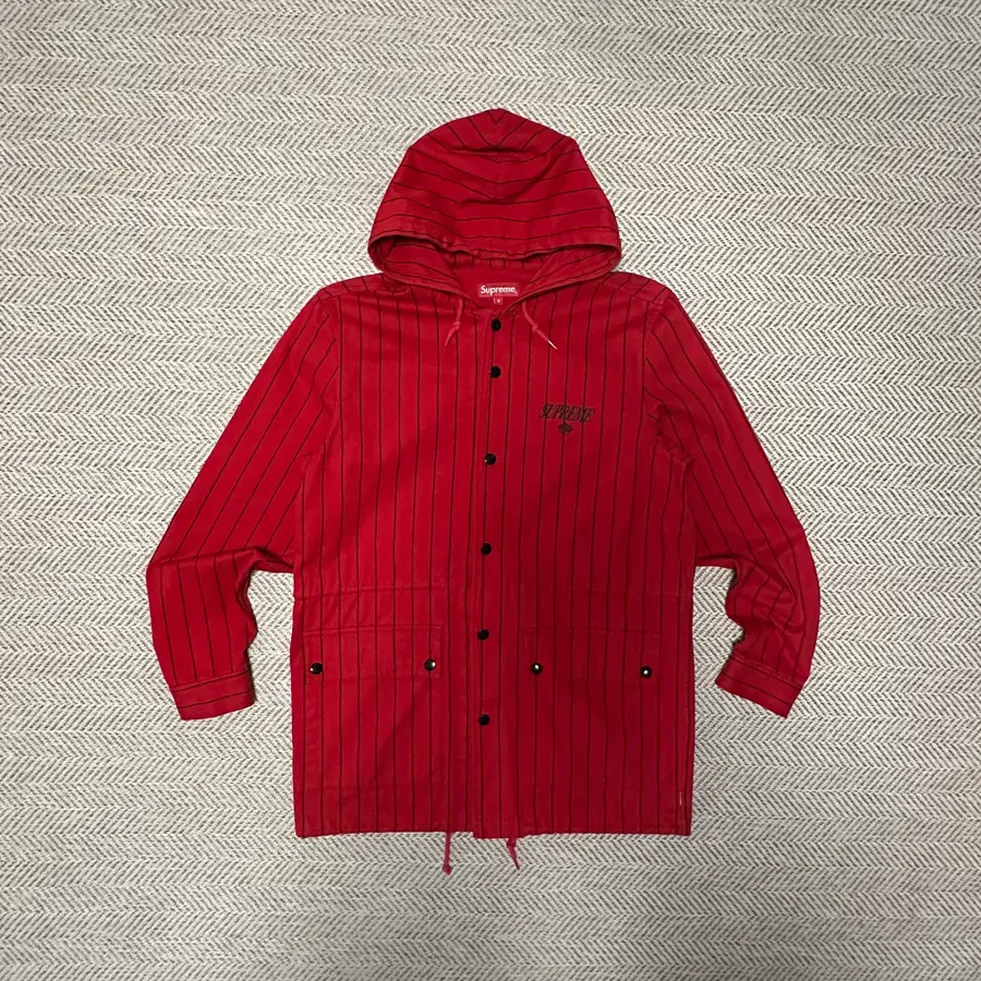SUPREME pinstripe twill parka