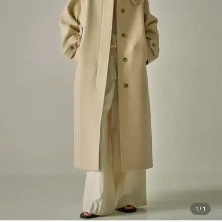 파사드패턴 캐시미어 발마칸 코트 버터 L