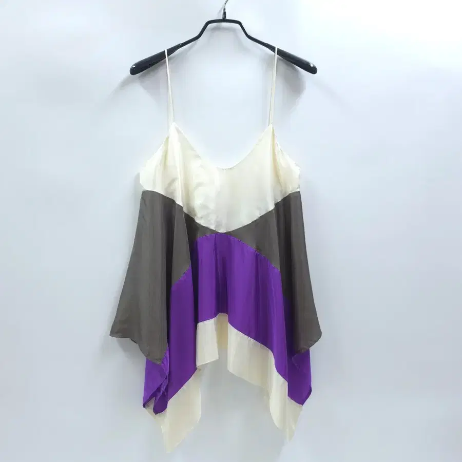 FILIPPA K 필리파케이 패치워크 언발란스 끈나시 실크 뷔스티에 C623