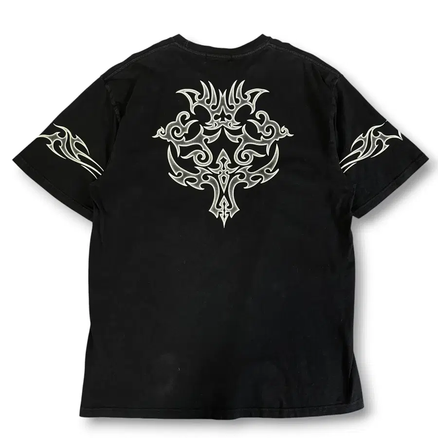 JPN 크로스키즈 트라이벌 프린팅 블랙 반팔티셔츠 3XL