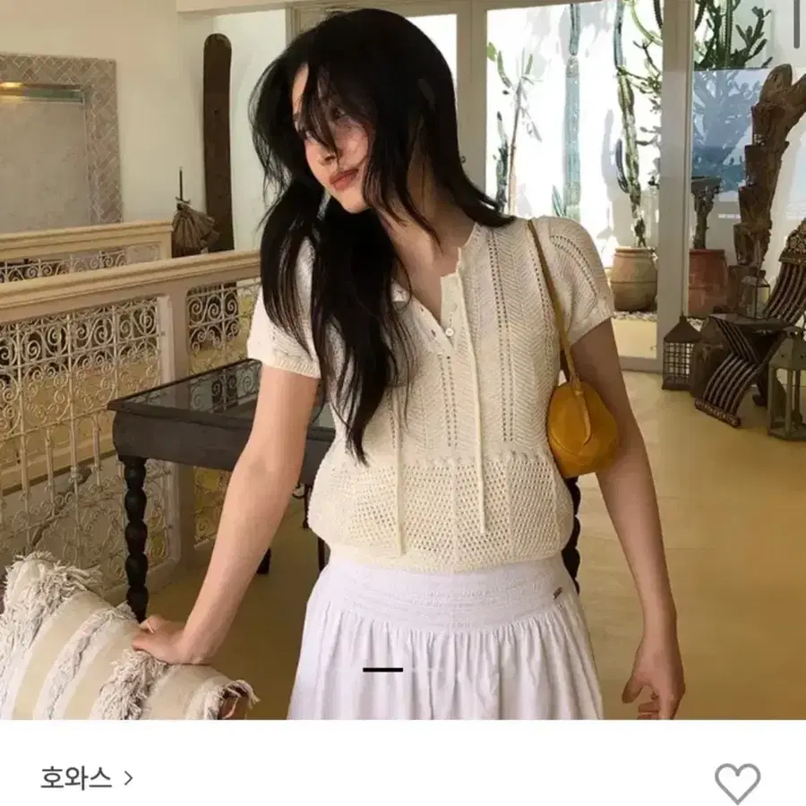 시착만) 호와스[HOWUS] FORTE CROCHET SHORT SLEEVE KNIT 리본빛 타낫 윤슬 모노하 낫띵리튼