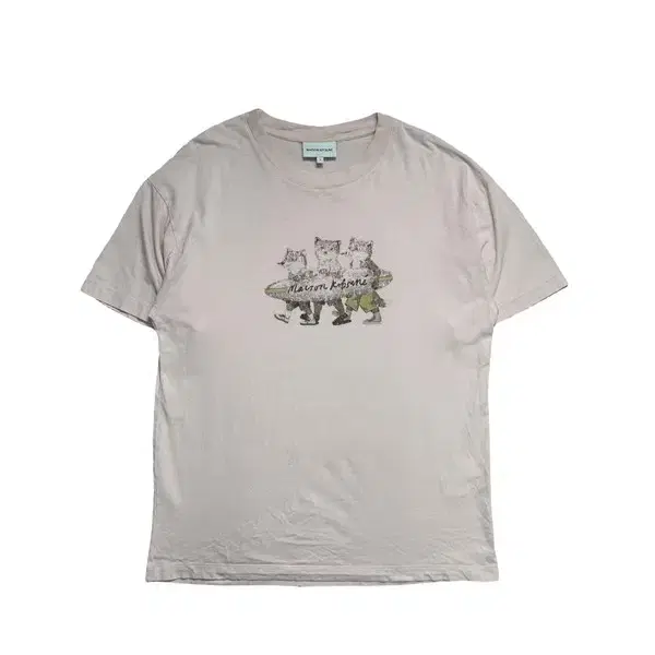 MAISON KITSUNE 서프 폭스 릴렉스 티셔츠 밀크쉐이크 S