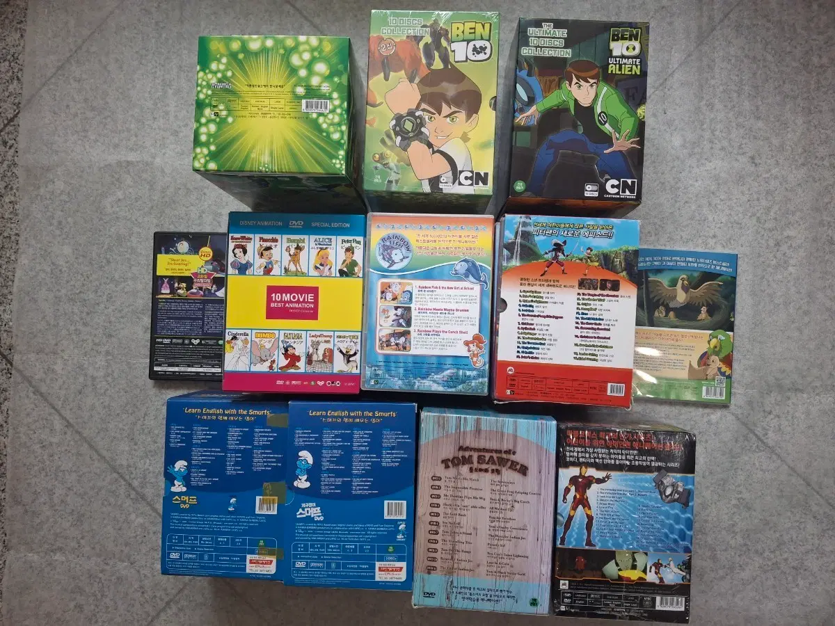 피터팬,아이언맨,BEN10,명작, 무지개뮤톰소여의 모험,개구장이 스머프 DVD