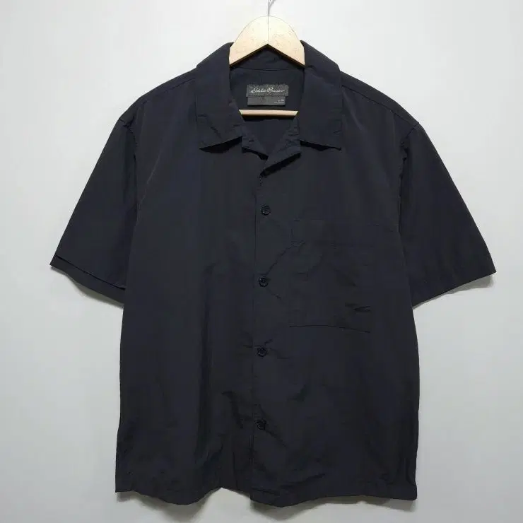 105 EDDIE BAUER 에디바우어 반팔 셔츠 나일론 바스락 오버핏 차콜그레이