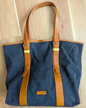 Paul Smith 토트백 캔버스 가죽 네이비