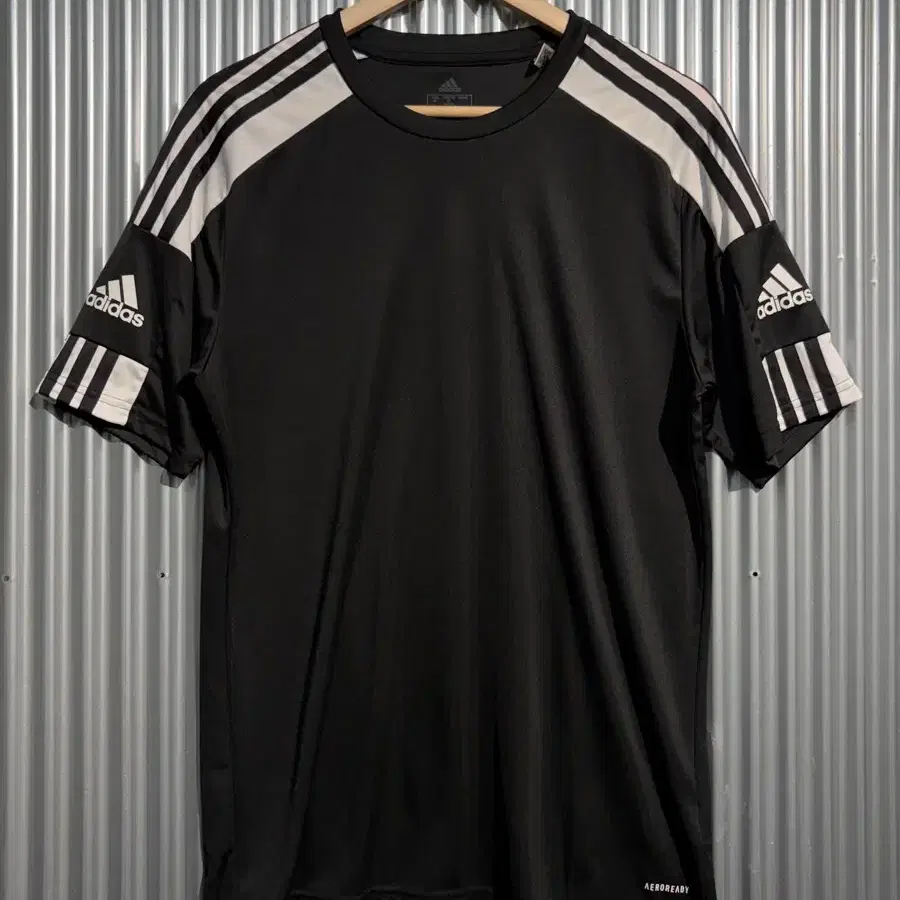 [XL] 아디다스 ADIDAS 스쿼드21 저지 삼선 반팔 티셔츠 블랙 2.5