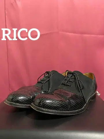 RICO 리코 남성용 에나멜 콤비 드레스 슈즈