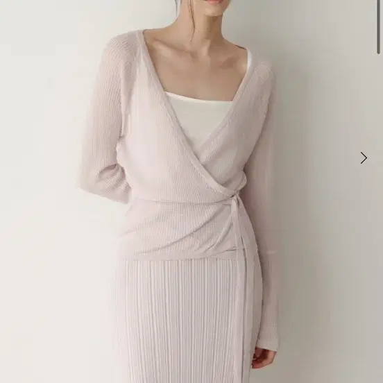 SIE 시에 헤일리 리브드 랩 가디건 셋업