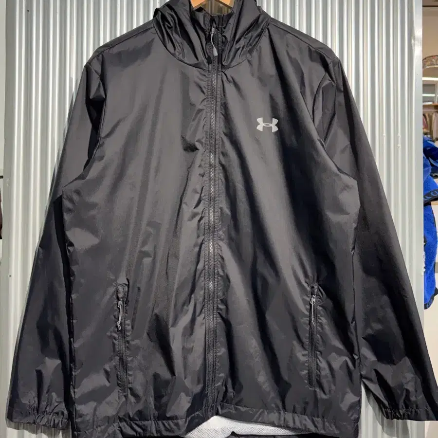[XL] 언더아머 UNDER ARMOUR 후드 바람막이 자켓 블랙 4.5