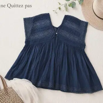누키테파 ne Quittez pas 레이스 2way 블라우스 블루 계열