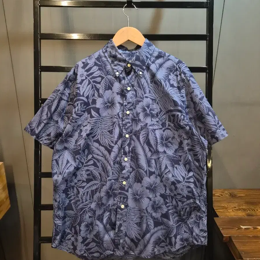 [L] 폴로 랄프로렌 Polo Ralph Lauren 하와이안 보태니컬 반팔 셔츠 네이비 4.5