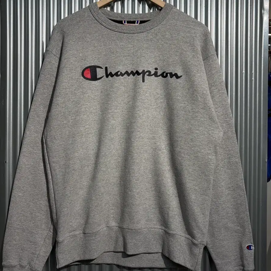 [M(아시아 XL)] 챔피온 Champion 스크립트 로고 맨투맨 그레이 2.5