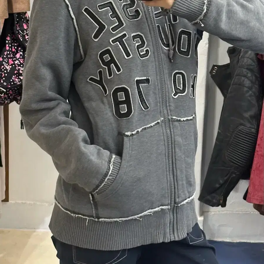DIESEL 디젤 그레이 Y2K 보아 후드집업