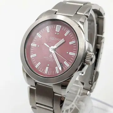 작동 SEIKO SUS 세이코 손목시계 쿼츠 빨간색 다이얼 날짜 표시