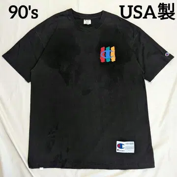 [Champion] 레어 USA제 90s 싱글 스티치 양면 프린트 T셔츠