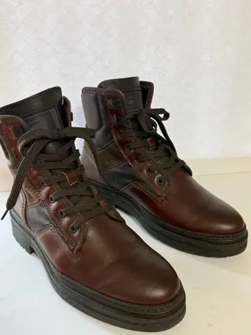 G-Star RAW 가죽 콤비 레이스업 부츠 브라운