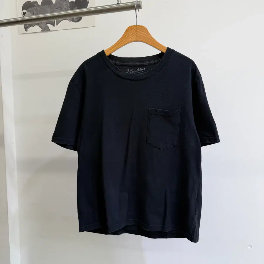 BRENTWOOD (Made in Japan) 블랙 반팔 포켓티