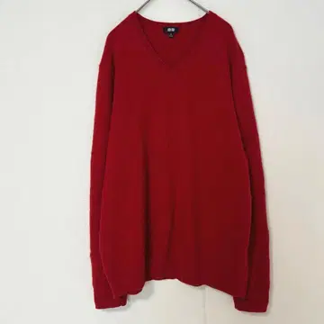 유니클로 UNIQLO 캐시미어 크루넥 스웨터 빨간색 XL 캐시미어 100%