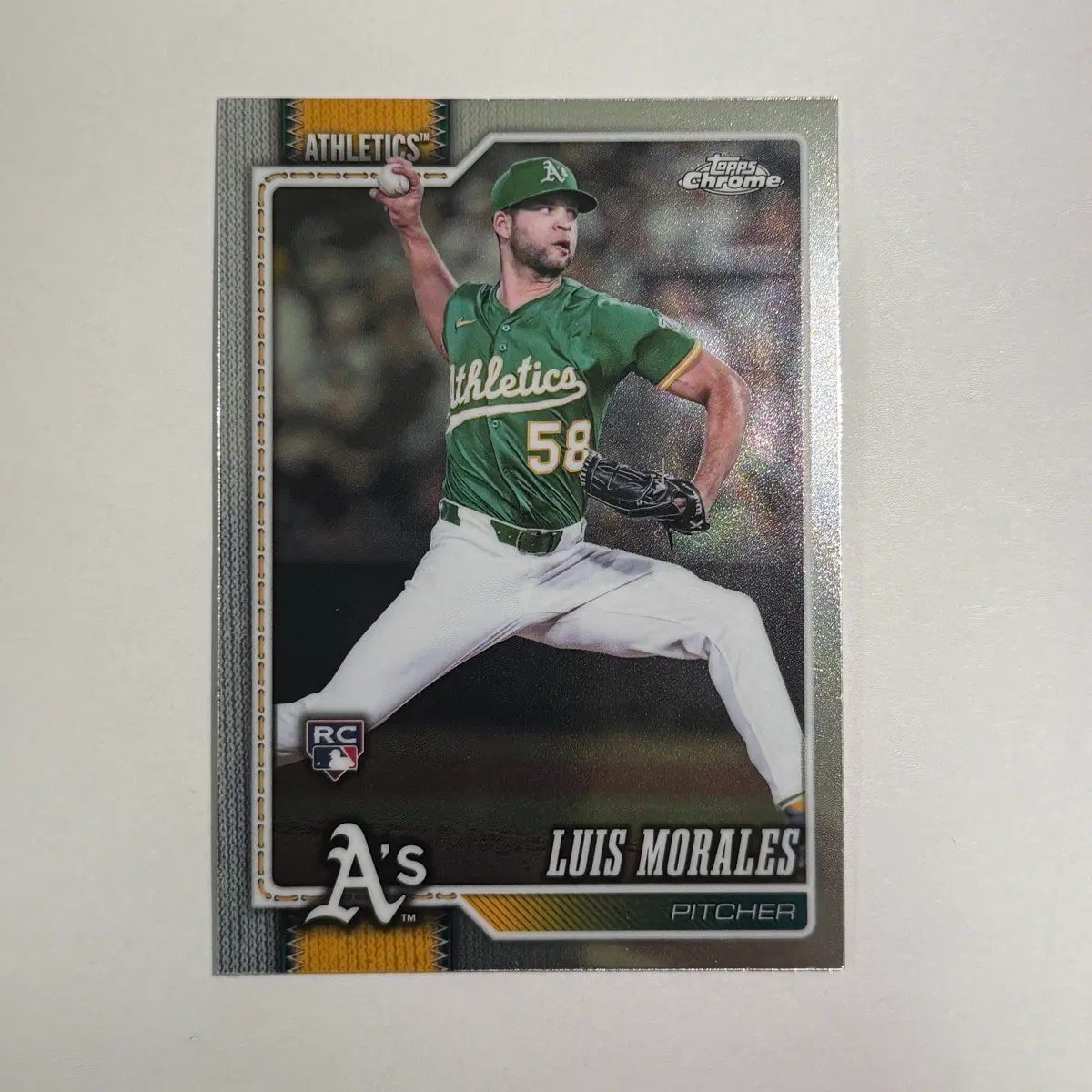 [루키] 에슬레틱스 루이스 모랄레스 루키 탑스크롬 MLB 야구 카드