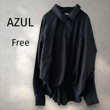 AZUL* 오버 사이즈 블랙 긴팔 셔츠 빅 실루엣 [ Free ]