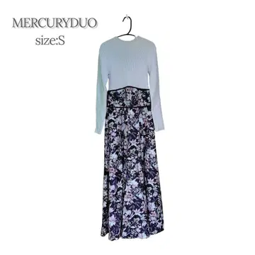 [새상품] MERCURYDUO 니트 도킹 개더 플레어 원피스