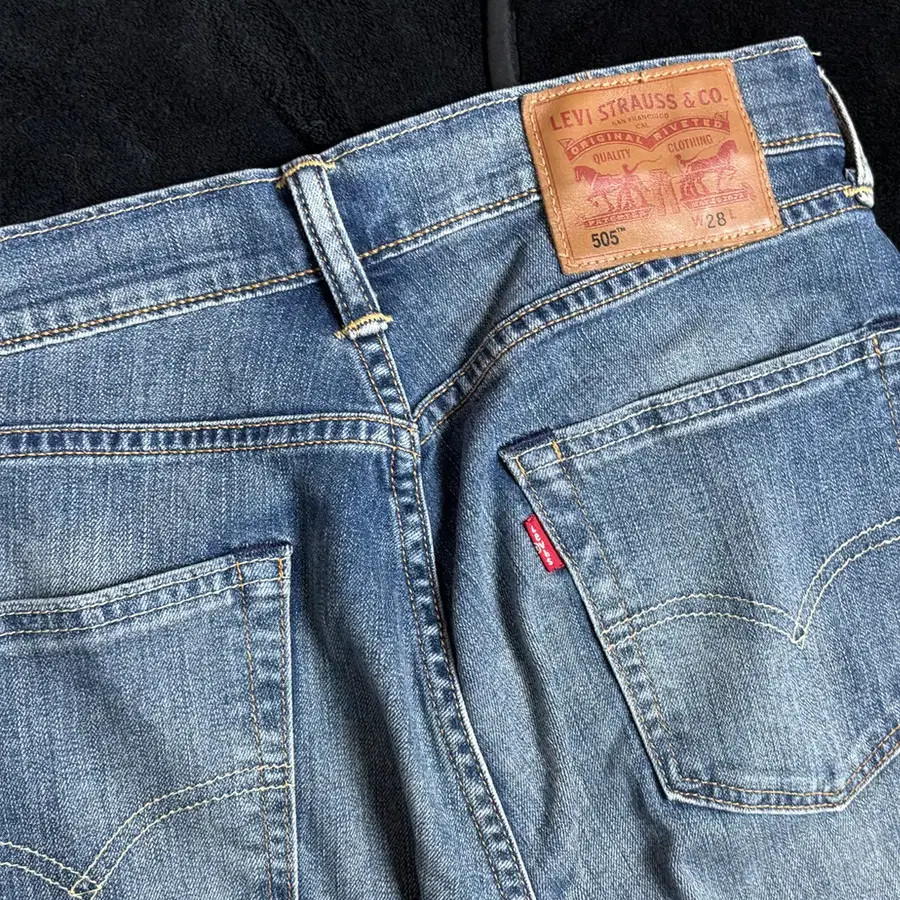 일본빈티지 levis 505 레드탭 리폼 데님