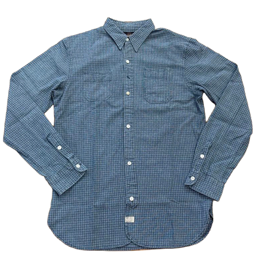 00s RRL 더블알엘 인디고 체크 워크 셔츠