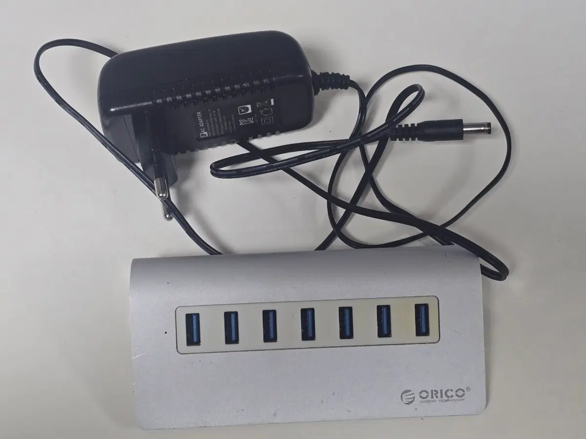 ORICO USB 허브 실버 7포트 + AC 어댑터