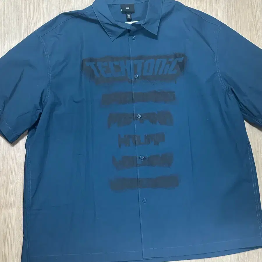 H&M 네이비 반팔 셔츠 XL