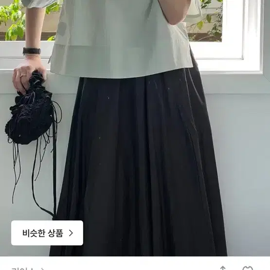 Leus 리어스 라운드 슬릿 블라우스 (민트,그레이시블루)