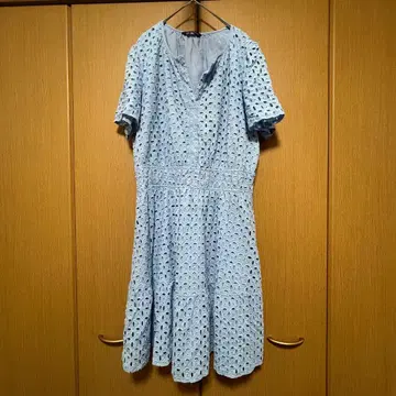 프리티 가든 레이스 원피스 키넥 반팔 스카이블루 2XL 블루