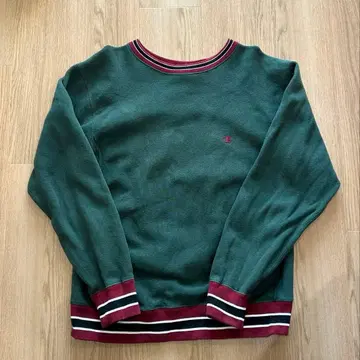 Champion 리버스 위브 L 리브 라인 그린 단색 택